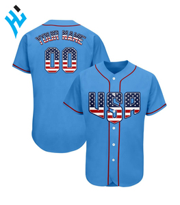 Camiseta de Béisbol de EE. UU. Unisex Roja con Estampado de Bandera Sublimada, Manga Corta, Secado Rápido, Transpirable, Corte Regular, Nombre del Equipo Personalizado, 100% Personalizada - Product Image 3