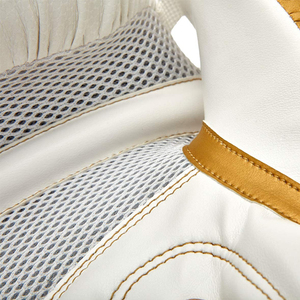 Gants de boxe personnalisés de haute qualité en cuir de première qualité 10 OZ 12 OZ 14 OZ blanc et jaune véritable poinçonnage lourd Martial - Product Image 4