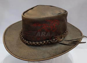 Sombrero de vaquero Vintage duradero de cuero suave de grano completo genuino de estilo occidental clásico para fiestas y pesca al aire libre resistentes - Product Image 4