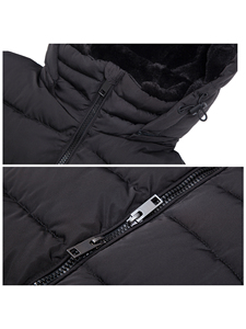 2021 New Product Fashionable Waterproof Women's Puffy Jacket Canvas Plain Dyed with Lace Decoration and Zip-<b>Up</b> Pocket - Product Image 2