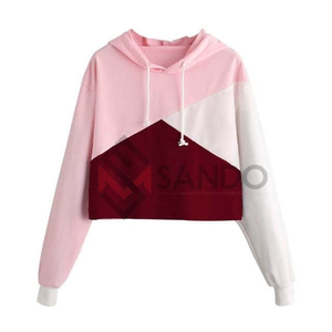 เสื้อฮู้ดแบบสวมศีรษะของผู้หญิง,เสื้อครอปท็อปมีฮู้ดตัดและเย็บโลโก้แบบเฉพาะปี2022 - Product Image 4