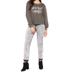 Ropa activa personalizada de alta calidad para mujer Sudaderas cortas transpirables con cuello redondo Frente Último diseño Color liso para invierno - Product Image 5