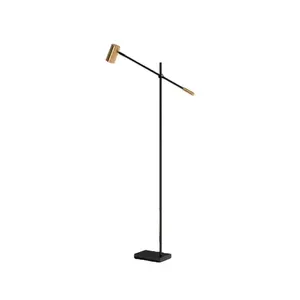 Hot sale Indian supplies Wholesale Castaneda 63" LED Task Floor Lamp with custom made metal head shade in black for Home Office