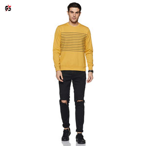 Sweat-shirt à col rond et manches longues pour hommes, vêtements d'extérieur, en coton doux, polaire, Logo personnalisé, à la mode, de qualité supérieure, OEM, 2020 - Product Image 3