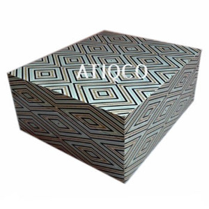 Joyero de madera, caja de almacenamiento multicolor, hermosa caja de dulces moderna, organizador de mesa, decoración de interiores - Product Image 3