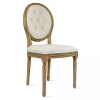 Chaises Louis en bois avec dossier en rotin de style français pour mariage, chaises empilables pour salle à manger