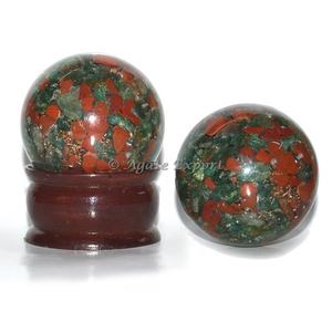 งานฝีมือหินกึ่งมีค่าสีเขียว Aventurine แดงแจสเปอร์ออร์กอนทรงกลมลูก - Product Image 1