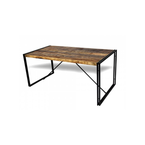 Estilo indio moderno muebles mesas de comedor con sólido Mango de madera y de Marco de Metal negro juegos de comedor para la sala de uso - Product Image 2
