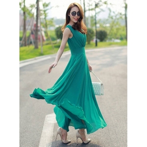 De Mujeres de moda coreana chicas con estilo vestidos de fiesta alta calidad diseñador vestido Maxi - Product Image 3