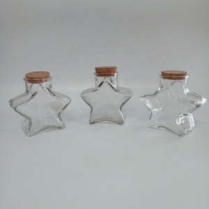 <strong>Mini</strong> Star Glass Favor Jars W/Cork Lid <strong>Honey</strong> <strong>Pot</strong> Bottles <strong>Empty</strong> Glass Bottles Gift - Product Image 2