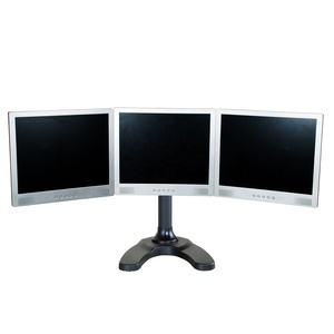 Curved Triple LCD Monitor <b>Stand</b> <b>Desk</b> Freestanding Multi-<b>Screen</b> VESA 75/100mm Arm 645mm Office School Supplies 8kg 26" - Product Image 2