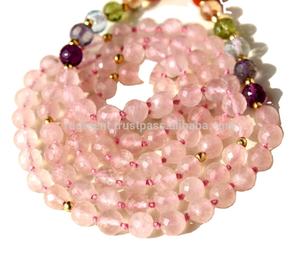 Trending Rose Quartz Mala Necklace 7 Chakra 108 Beads Piedras Naturales Healing Crystal Stone para ocasiones espirituales Fiestas - Product Image 2