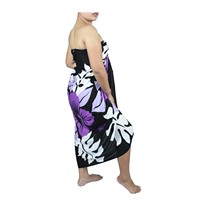 Paréo en rayonne imprimé fleurs d'hibiscus, style multi-nœuds, robe de plage pour femme, idéal pour les vacances à la piscine ou en station balnéaire