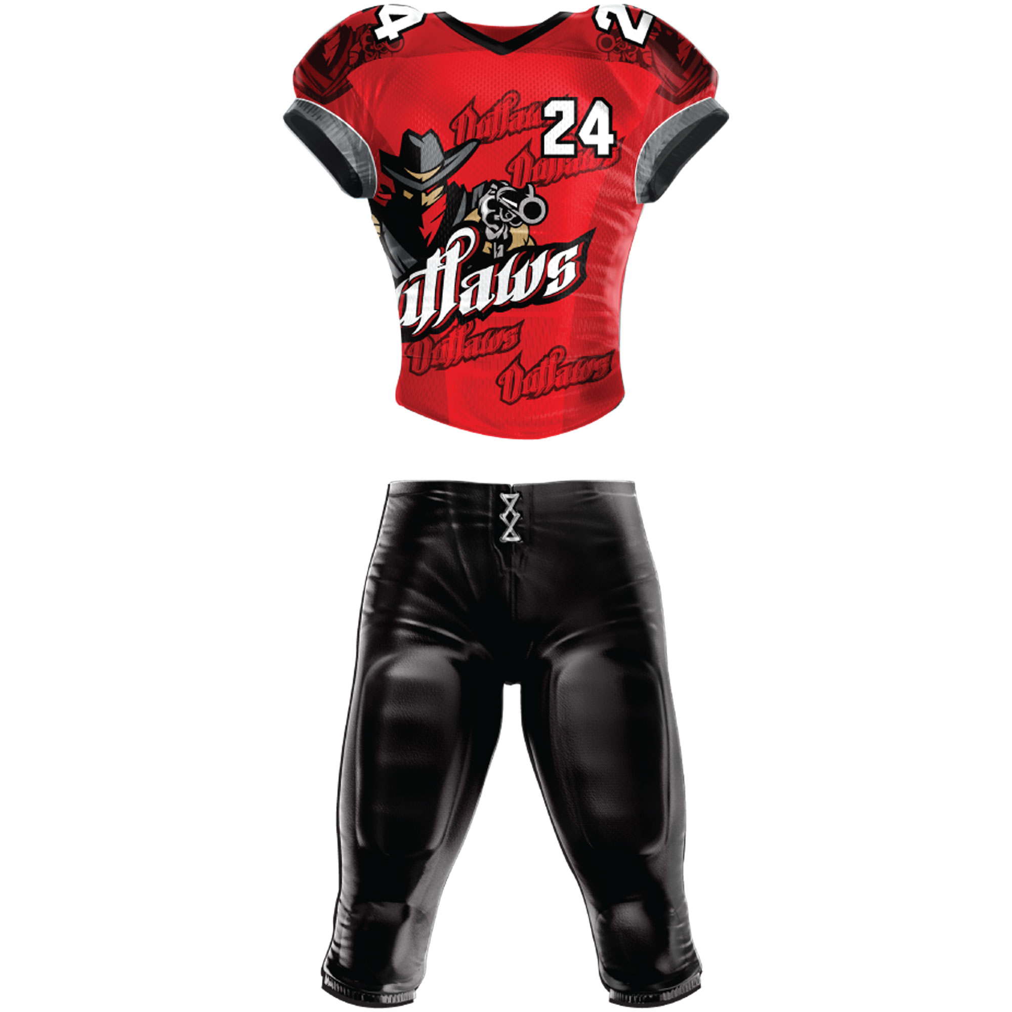 Custom Outlaws Team Youth Football Uniforms Sublimation American Football