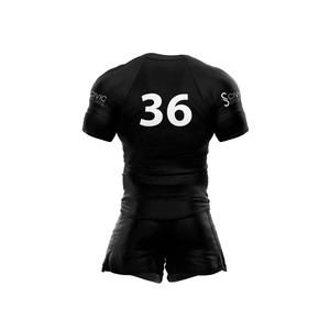 Conjuntos de ropa deportiva de fútbol Rugby 100% poliéster personalizados, ropa transpirable con logotipo de sublimación, impresión de números, patrón personalizable - Product Image 3