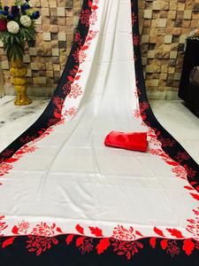 Modern Designer Party Wear Georgette Soie Coton Fleur Imprimé Travail et Blouse Non Cousue Couleur Violet Femmes Indiennes Porter Ethnique - Product Image 4