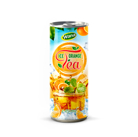 Boisson au thé glacé au citron OEM ODM sous marque privée, bouteille/canette 250 ml, ingrédients entièrement naturels, saveurs citron vert et orange, boissons gazeuses