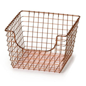 Wholesale Rose Gold <b>Wire</b> <b>Basket</b> Functional Hanging Design for Home Kitchen Storage Attractive Decorative <b>Basket</b> Iron PP Material - Product Image 6