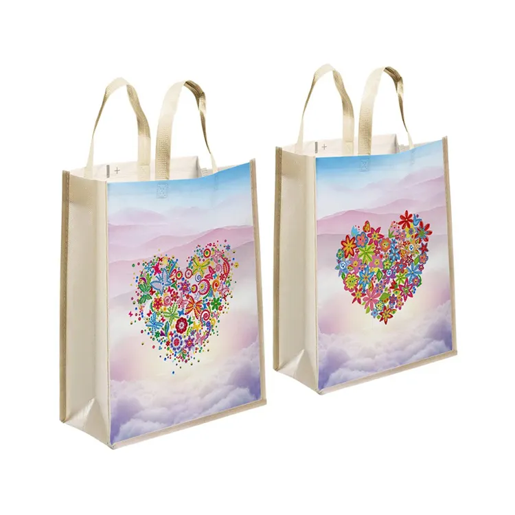 रंगीन DIY हीरा पेंटिंग ढोना बैग Nonwoven शॉपिंग पुन: प्रयोज्य बैग