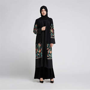 Mujer musulmana vestido Maxi Kimono Abaya vestido/camisa las mujeres nuevos modelos abierto hermoso Abaya para las niñas - Product Image 1