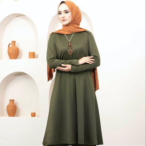 Tunique Hijab en dentelle avec boutons, ensemble de 2 pièces, vêtements islamiques, robes turques modestes mode, Abaya - Product Image 1