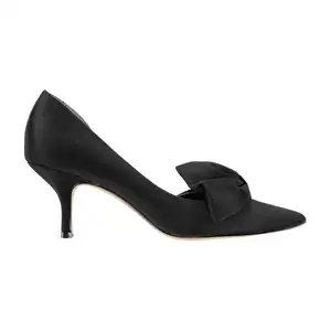 Elegant good quality design women pointed toe bow tie med heels pumps sandals shoes