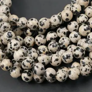 10mm Natural Dalmatian Jasper Smooth Round Gemstone Beads Strand from Wholesale Manufacturer at Best Price AAA Quality Regular