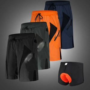 Pantalones Cortos de Ciclismo Transpirables de Secado Rápido que Absorben la Humedad para Hombre, Pantalones Cortos de Ciclismo con Acolchado de Gel de Silicona 3D, Estilo Holgado + Forro - Product Image 1