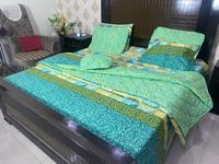 Ensemble de couette 7 pièces 100% coton à motif floral pour chambre à coucher et salon