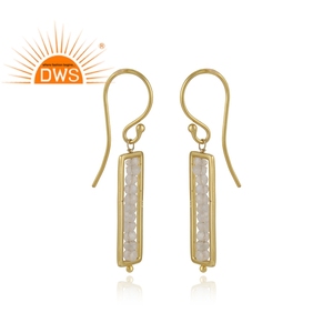 925 argent pierre de Lune Arc-En-Ciel Naturel Belle Boucle D'oreille Manufacturer18k Plaqué Or Bijoux Fournisseur - Product Image 2