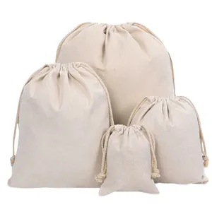 Customized Organic Cotton Drawstring Bag/ Muslin drawstring bag