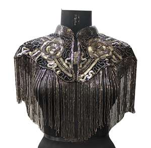 Hot Selling ODM <b>Womens</b> Hand Embroidered HandBeaded Bespoke Vintage Boho Kaftan Multiwearable Breathable Mesh Eco-Friendly <b>Poncho</b> - Product Image 1