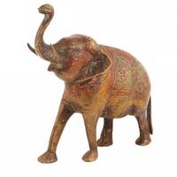Sculptures d'éléphants décoratives indiennes multicolores en laiton de qualité supérieure, faites à la main, sans rouille, design contemporain, pour la maison