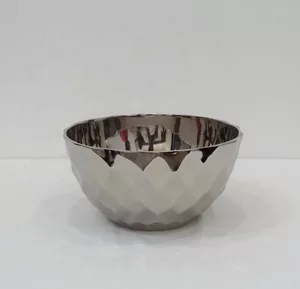 Bol à tremper en métal 1 pièce, Unique, utilisé dans la cuisine américaine en grappe décor de Table, bol à Fruits en forme ovale avec forme élégante couleur argentée dorée - Product Image 2