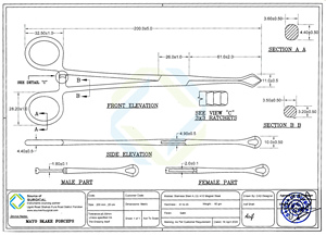 Mayo Blake เครื่องมือผ่าตัดทำจากสแตนเลสคีมใช้มือพื้นฐานที่จำเป็นสำหรับเครื่องมือผ่าตัดในห้องผ่าตัด - Product Image 3