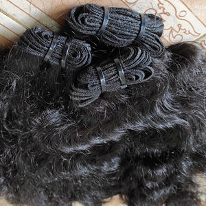 Extensiones de cabello humano virgen natural indio sin procesar Temple cutículas de cabello crudo alineadas sin desprendimiento ni enredos - Product Image 1