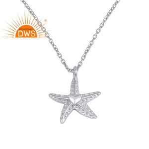 Collar de plata con forma de estrella texturizada, colgante hecho a mano - Product Image 2