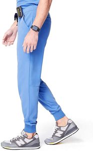 Nouveau pantalon de jogging droit en toile légère brodé pour homme, coupe droite, infroissable, style uniforme médical, personnalisable avec logo - Product Image 4