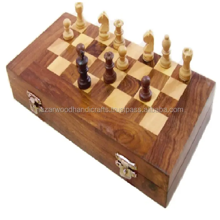 Nouveau jeu d'échecs en bois massif, artisanat fait à la main
