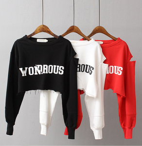 Sudaderas con capucha para mujer, top corto de alta calidad con diseño personalizado, novedad - Product Image 4