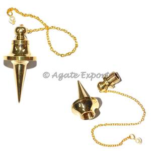 Péndulos de latón de cono largo estilo Feng Shui, piedras preciosas de ágata, decoración del hogar, técnica de grabado tallada a mano, estilo de amor - Product Image 2