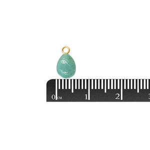 Pendentif en argent sterling avec bail en forme de poire en amazonite de 10 à 12 mm avec plaqué or pour la fabrication de bijoux - Product Image 3