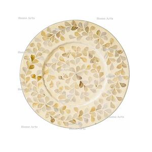 Sous-plat rond en nacre et bois, taille personnalisée, plateau de présentation pour hôtel et usage domestique - Product Image 3