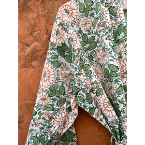 100% algodón Hippie bohemio Maxi Lounge Wear vestido de talla grande camisón Kimono estampado a mano multicolor elegante primavera - Product Image 6