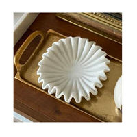 Plateau de service en marbre blanc écologique pour Noël/Thanksgiving, prix de gros, sur mesure