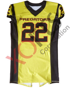 Uniformes de servicio OEM ODM, uniforme de fútbol americano verde y dorado hecho a medida con los mejores juegos de sublimaciones, cantidad al por mayor - Product Image 6