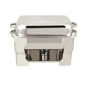 Plateau de Buffet Pleine Grandeur en Acier Inoxydable Argenté pour Réchauffer et Tenir un Plat avec Design Moderne - Product Image 6