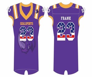 Camiseta de Fútbol Americano Unisex de Manga Corta con Cuello en V, Malla Transpirable, Ajuste Atlético, 14 Estampados Sublimados con Nombre del Equipo, Antibacteriana - Product Image 4