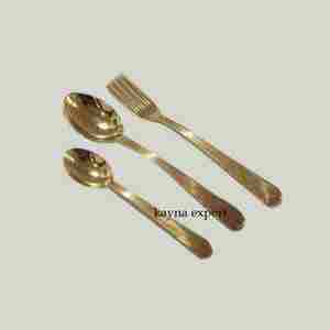 Couverts en acier inoxydable plaqué or de haute qualité couverts de cadeau d'affaires avec la conception d'artisan pour l'usage de cuisine - Product Image 2