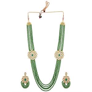 Indian Fashion Traditional <b>Bridal</b> Jewelry Kundan Crystal Faux Pearl Beaded Strand <b>Necklace</b> Dangle <b>Earring</b> <b>Set</b> - Product Image 1